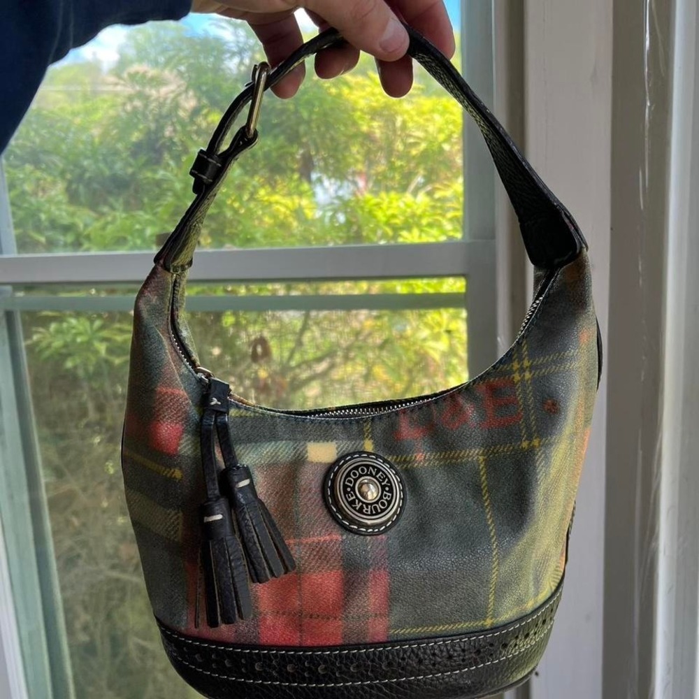 y2k 2000s Dooney & Bourke Patchwork Mini Plaid shoulder bag / Handbag